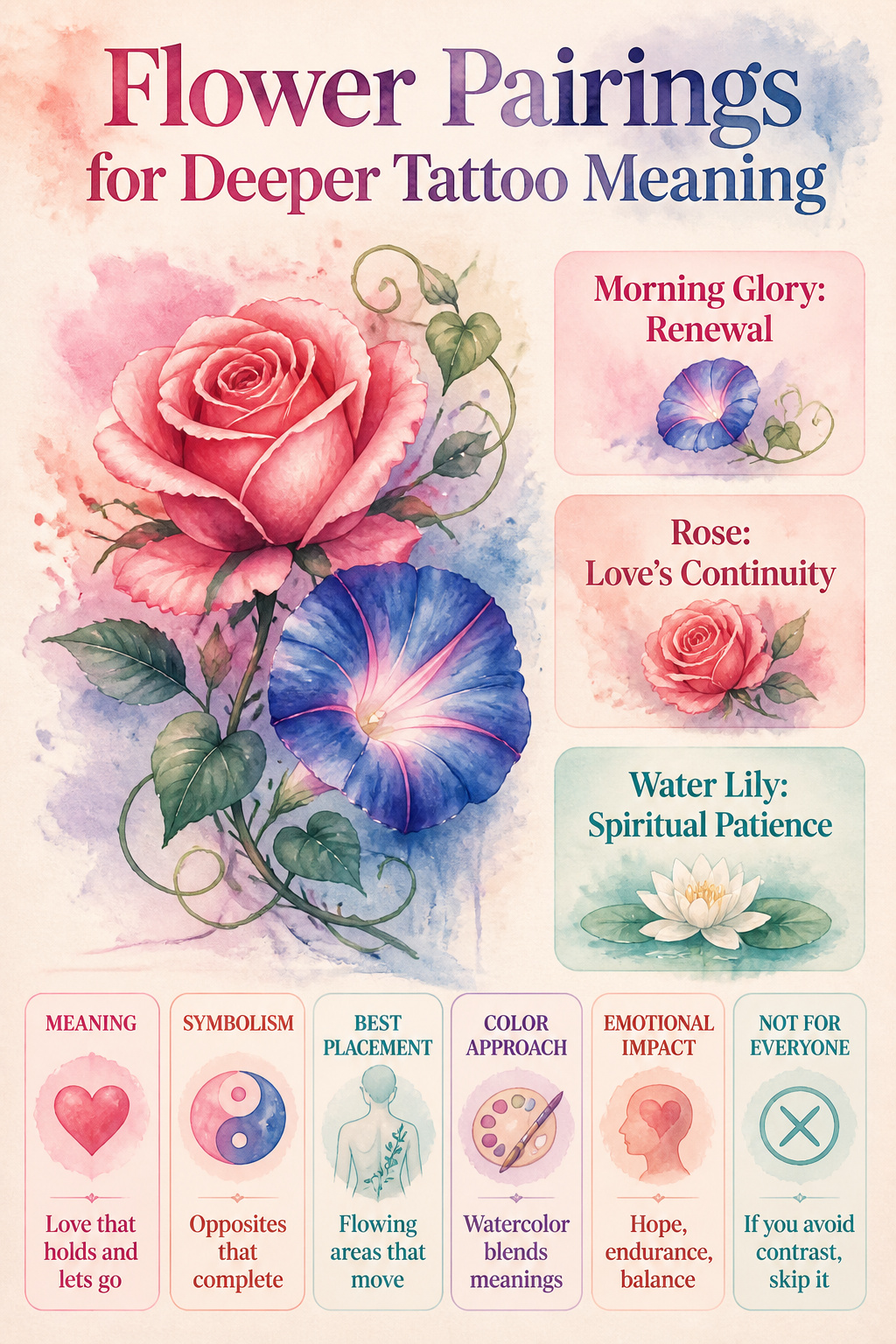 25 Morning Glory Tattoo Ideas for 2026 29 Information on flower pairings for tattoo meaning.