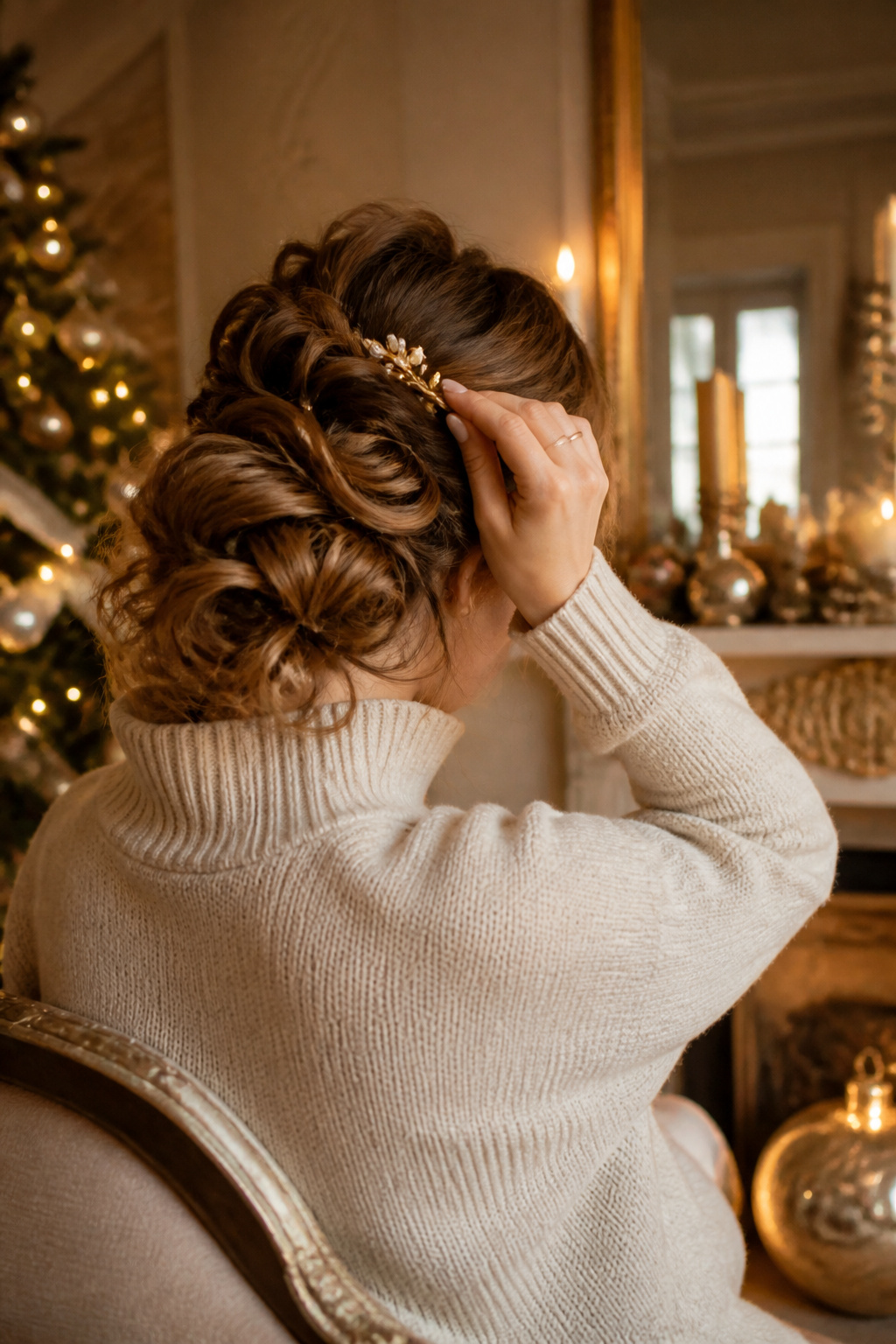 20 Fantastic Winter Hair Designs for 2026 3 Model with radiant curls styled for the holiday season.