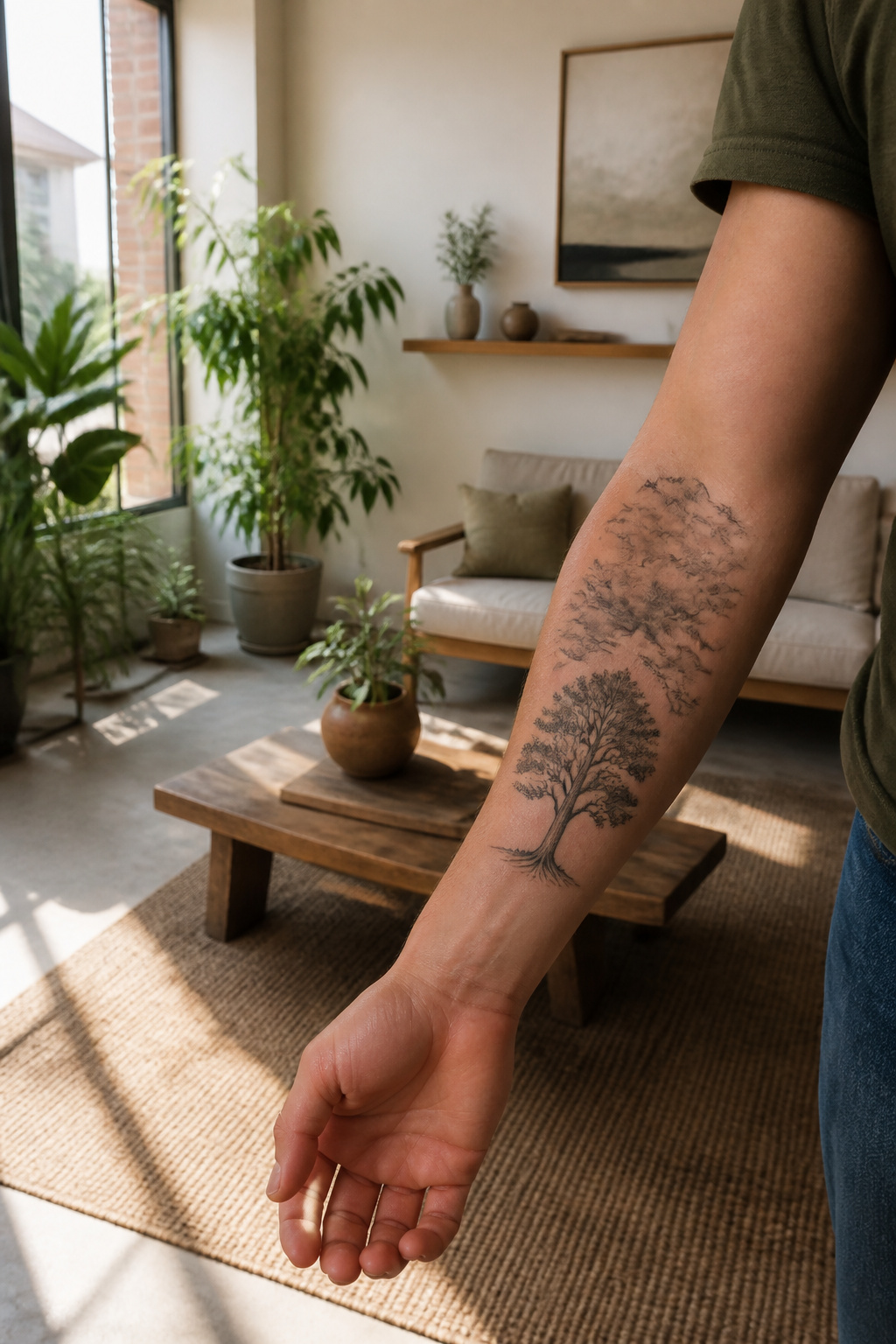 40 Cloud Tattoo Ideas for 2026: Japanese, Storm, Sleeve & More 35 Tattoo of clouds with mountains and rivers.