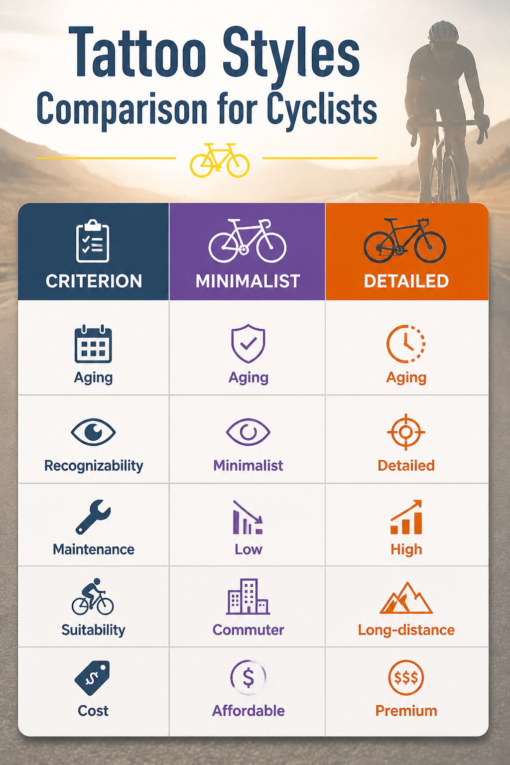 Bike Life Tattoo Ideas: 37 Designs for Cyclists in 2026 38 Graphic comparing various tattoo styles for cyclists.
