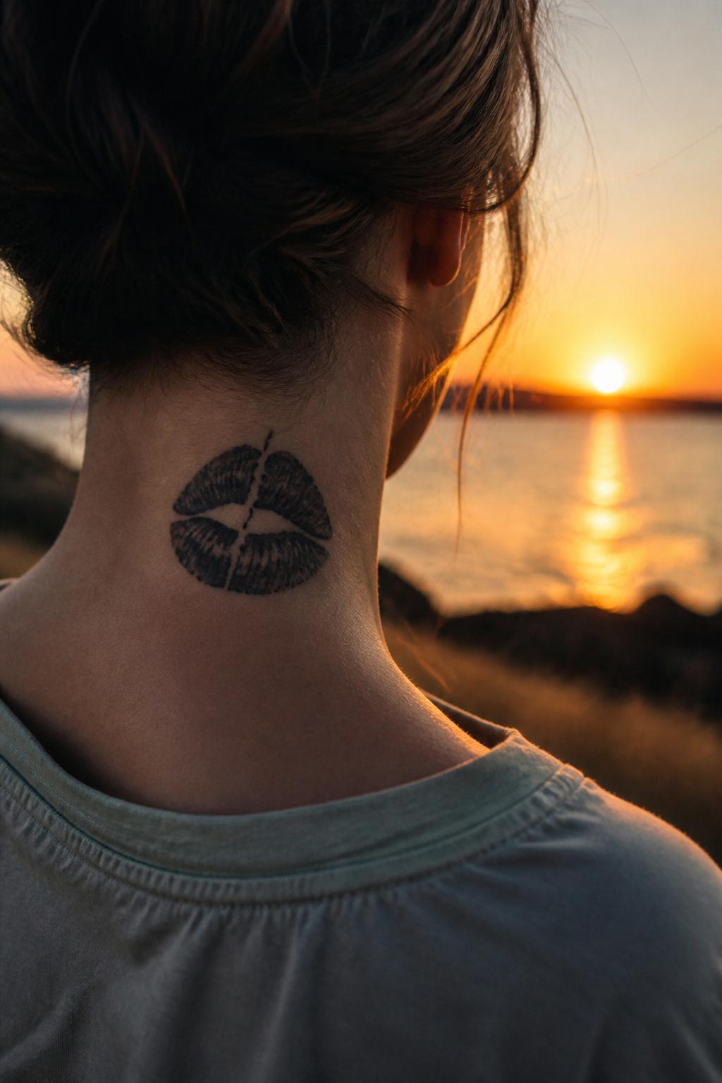 Lips Tattoo on Neck: 8 Design Ideas for 2026 5 A tattoo of cracked lips on the neck, symbolizing emotional resonance.