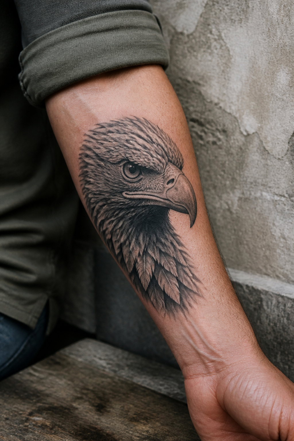 Eagle Tattoo Ideas for Men and Women: Designs and Styles 5 Eagle head tattoo with detailed eyes and beak.