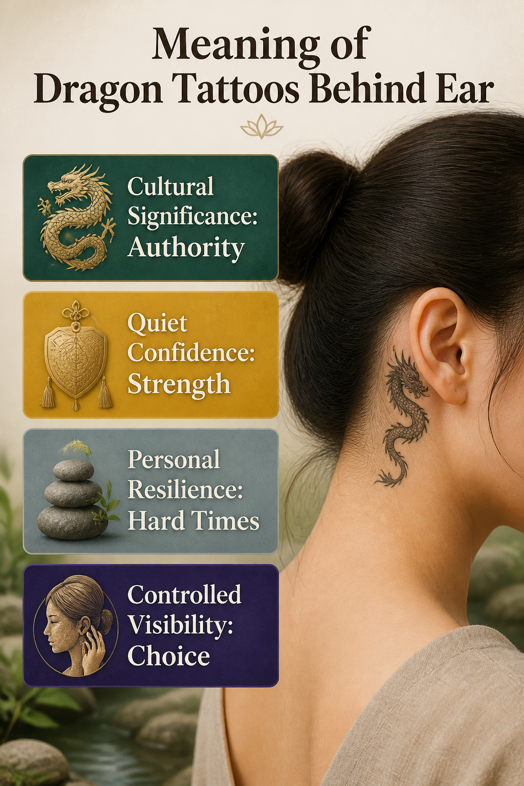 5 Dragon Tattoo Behind Ear Ideas: Styles for 2026 6 Information image about the meaning of dragon tattoos behind the ear.