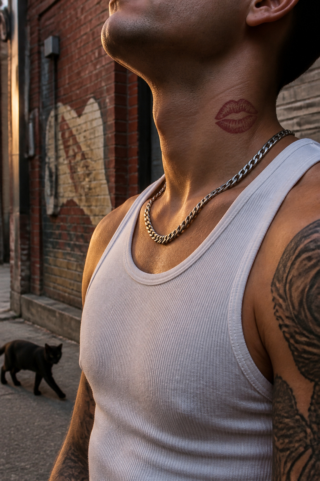 Lips Tattoo on Neck: 8 Design Ideas for 2026 7 A tattoo of impressed lips on the neck, referencing a personal history.