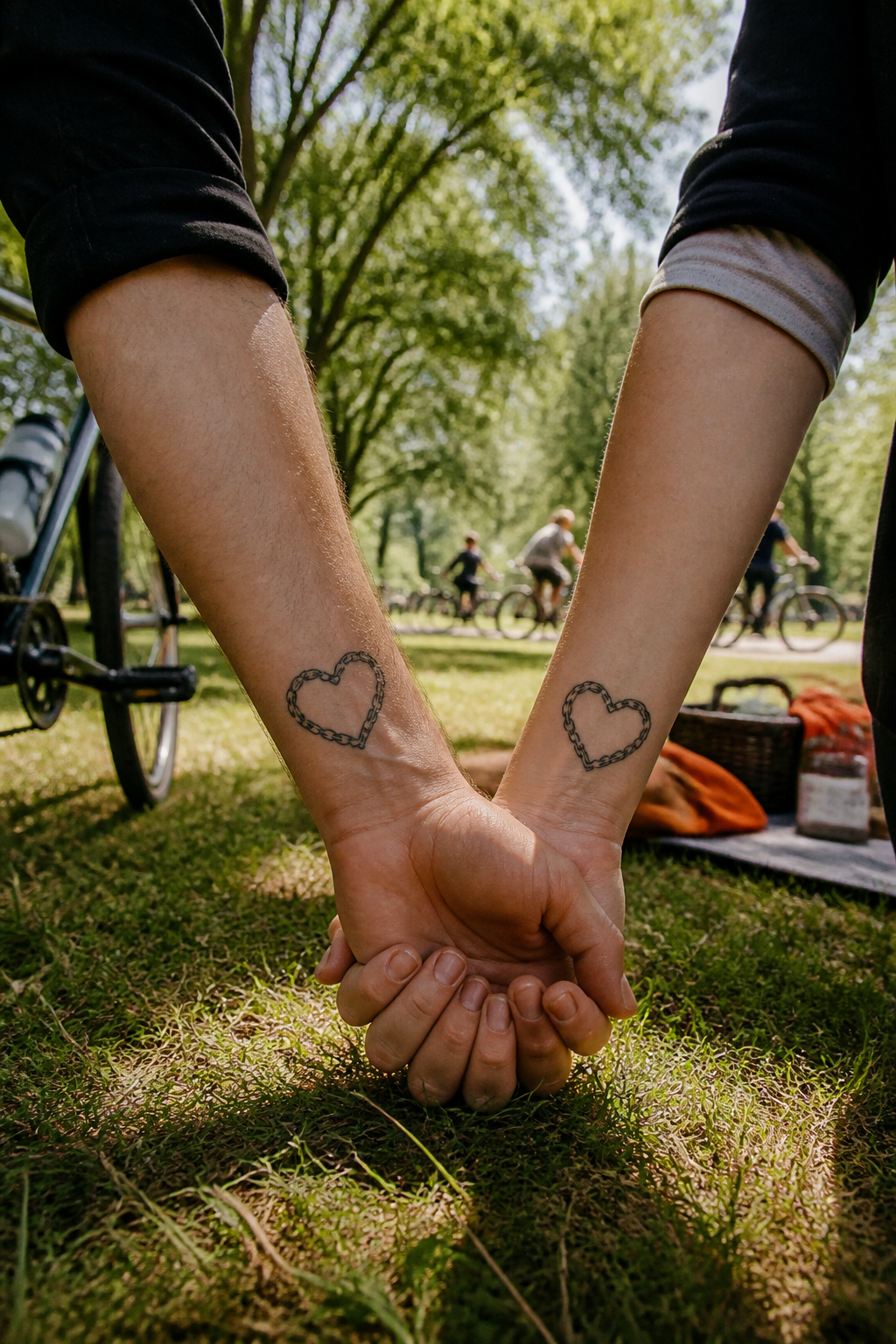 Bike Life Tattoo Ideas: 37 Designs for Cyclists in 2026 7 Heart-shaped tattoo made from a bike chain.