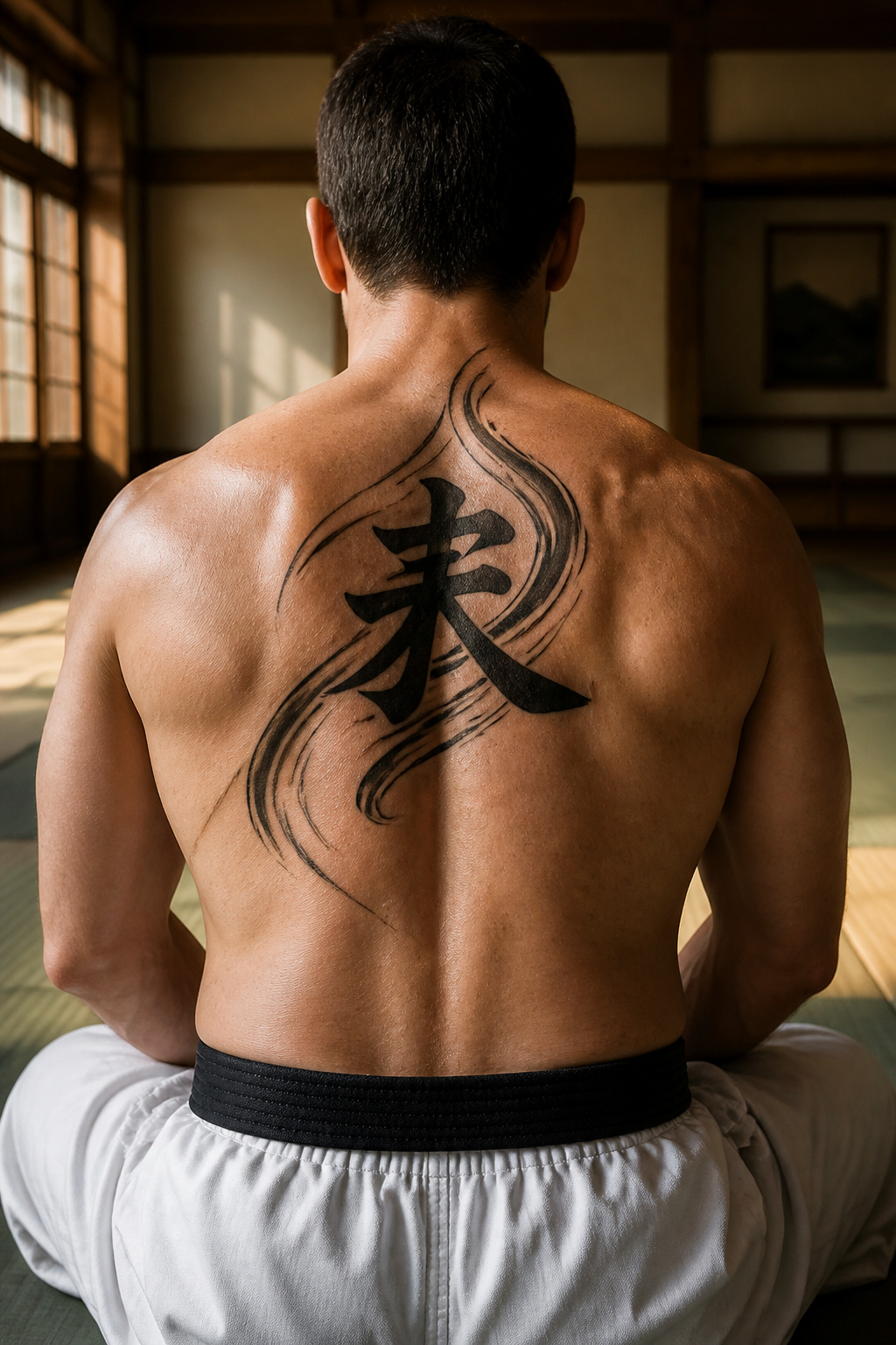 Martial Arts Tattoo Ideas: Karate Symbols, Black Belts and Personal Meaning 7 Tattoo depicting various martial arts symbols on the back.