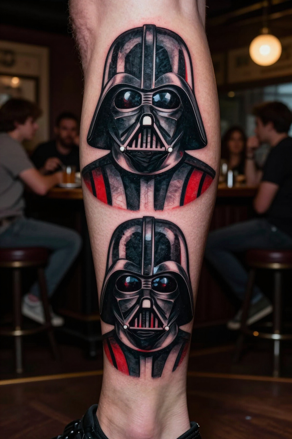 Tattoo of Darth Vader's mask only.