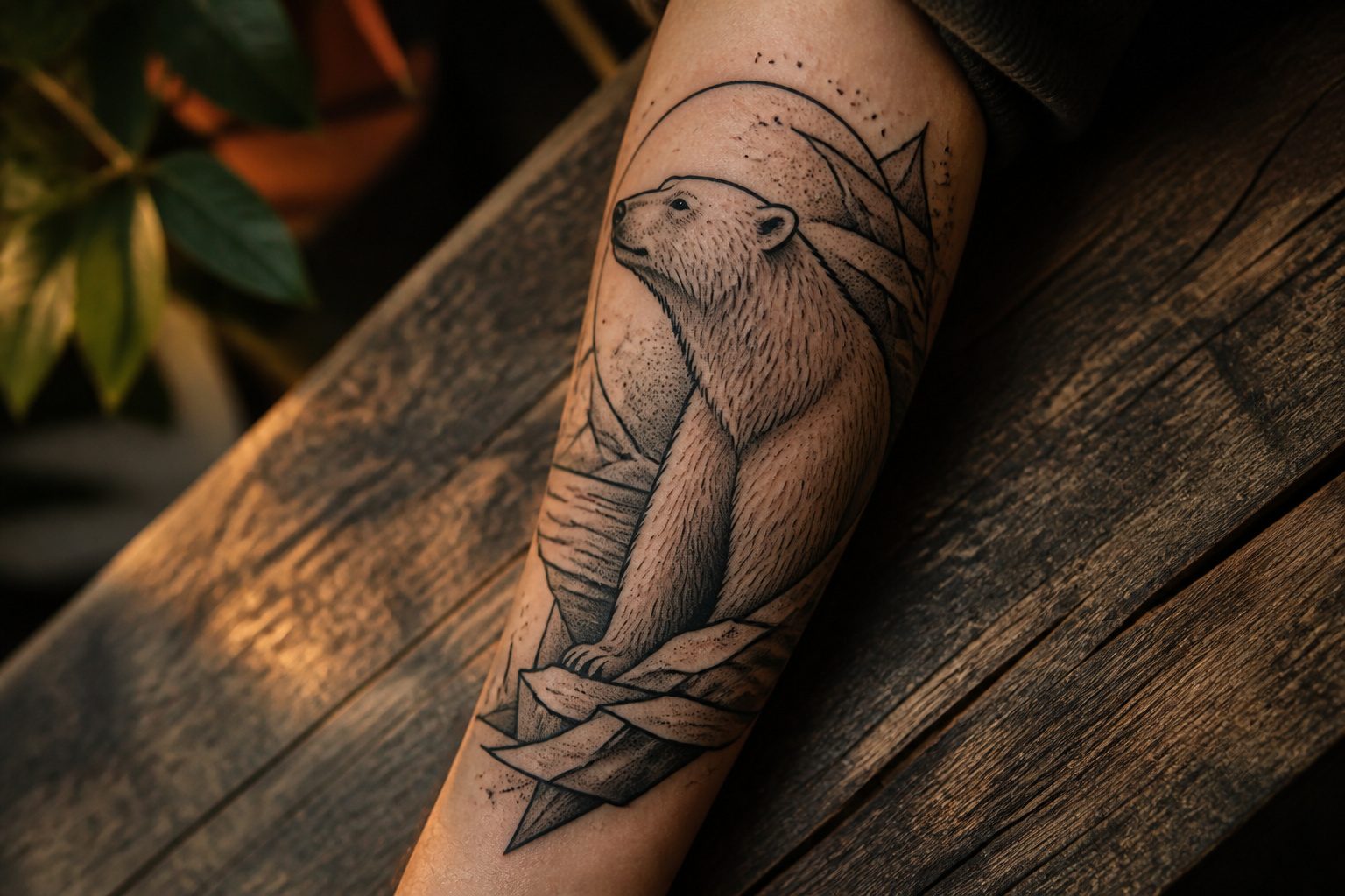Various styles of polar bear tattoos displayed together.